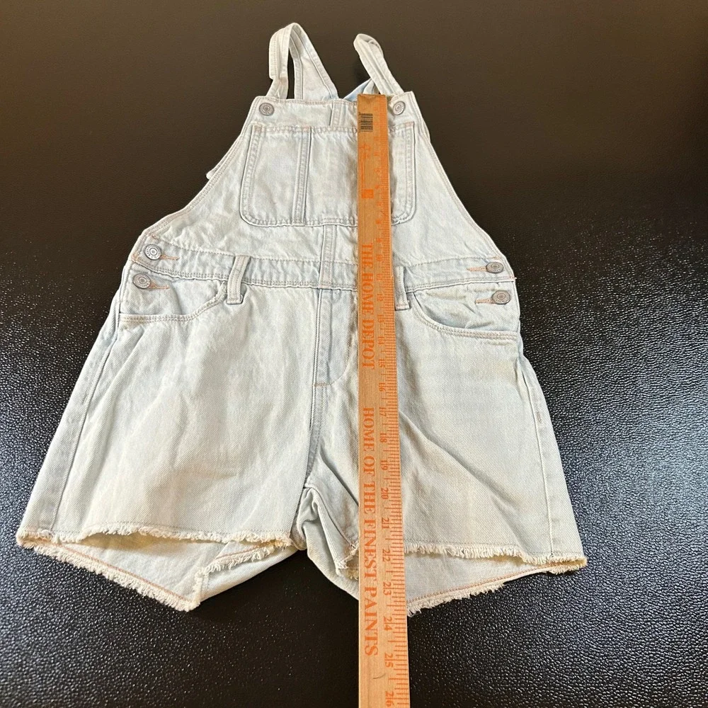 Old Navy Denim Overalls Frayed Hem Adjustable Straps Light‎ Wash Kids XL (14-16)